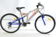 24” WHEEL FULL SUSPENSION MOUNTAIN BIKE 18 SPEED SHIMANO 24” SILVER BLUE EX DEMO - Bankrupt Bike Parts