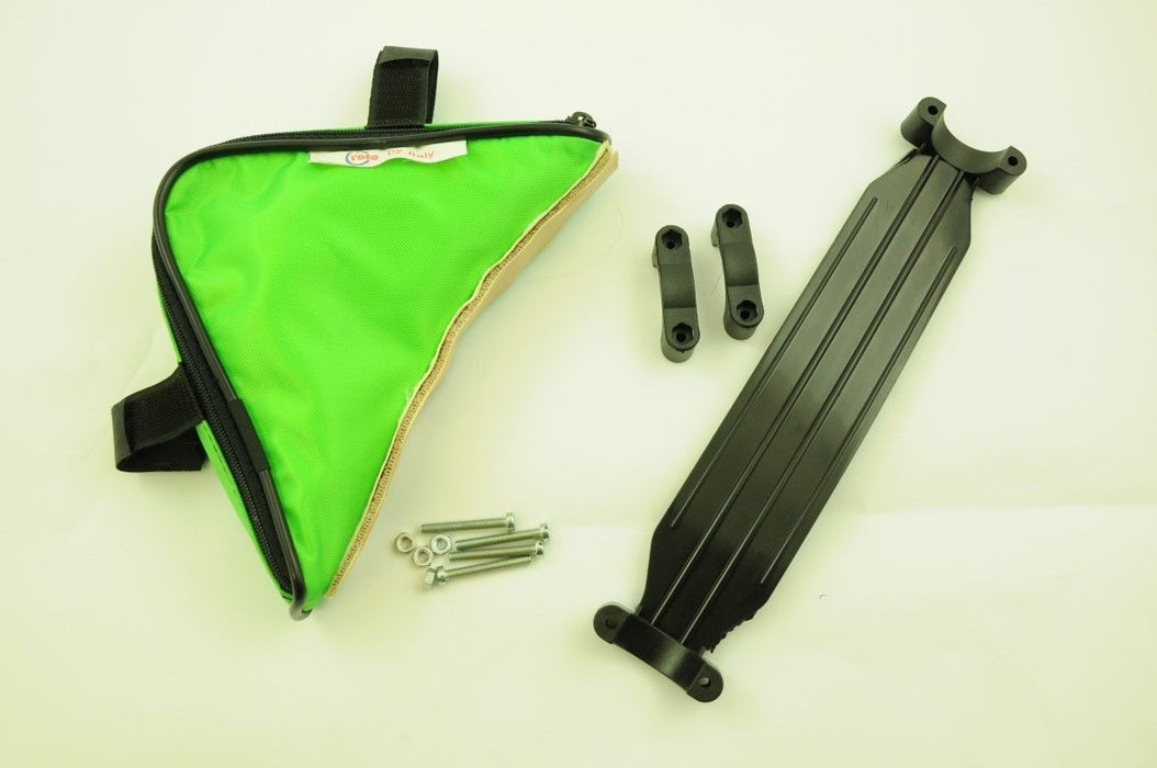 TRIANGLE TOOL BIKE FRAME BAG POUCH + SHOULDER STRAP CARRY YOUR BIKE NEON GREEN