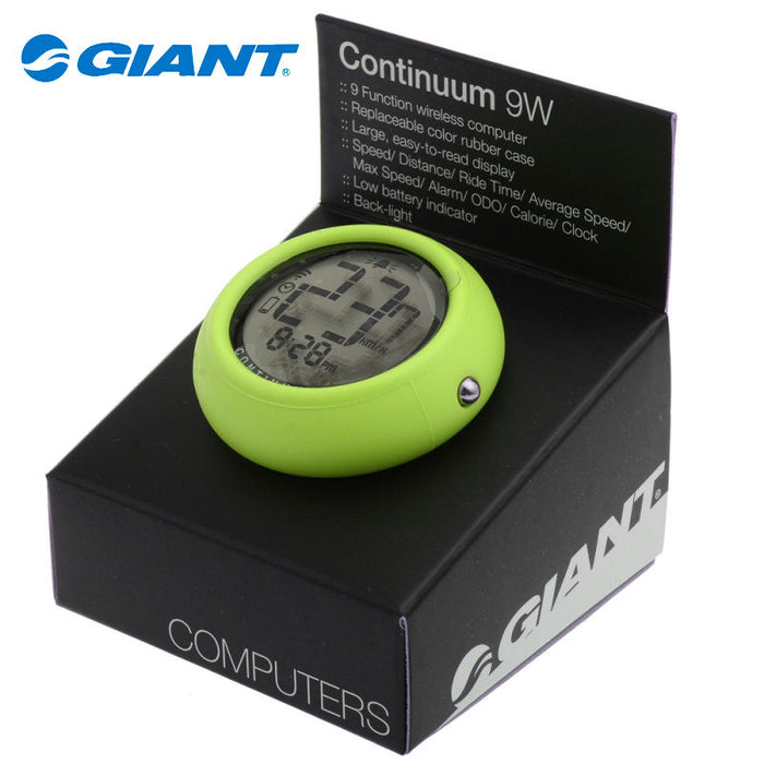 GIANT CONTINUUM 9 FUNCTION CYCLING WIRELESS COMPUTER ODOMETER SPEEDOMETER GREEN