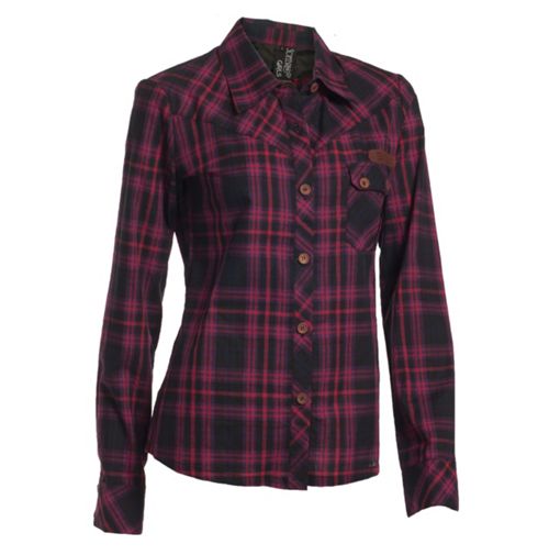 Sombrio Womens Round Up Long Sleeve Plaid Shirt Mars Red Small