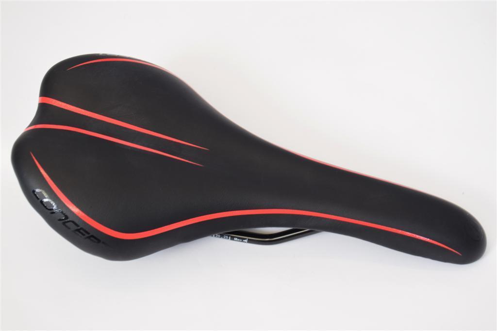 CHEAP PRICE MTB-ROAD BIKE SEAT CONCEPT BLACK-RED LIGHTWEIGHT SADDLE 270mm x 130