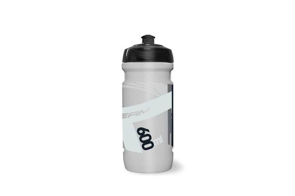 RSP TEAM ELITE CYCLING SQUEEZABLE DRINKS WATER BOTTLE 600ml TRANSPARENT-BLACK