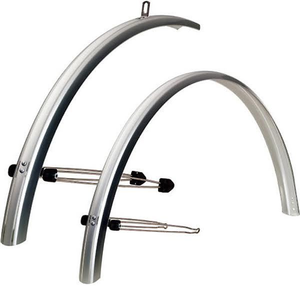 PAIR SKS COMMUTER 26” MTB-ATB WIDE MUDGUARDS + MUDFLAP SILVER 30% OFF AMG581