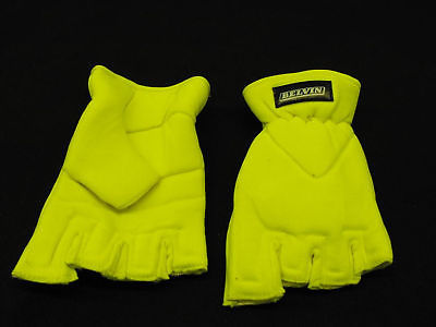 FINGERLESS WINTER MITTS NEON YELLOW MTB-CYCLING-GENERAL USE GLOVES SIZE LARGE