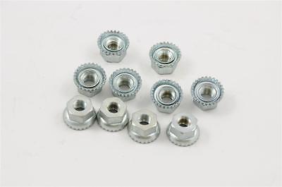10 x 5-16" FRONT WHEEL TRACK NUTS WITH INTEGRATED WASHER 70's,80's RACER BIKE