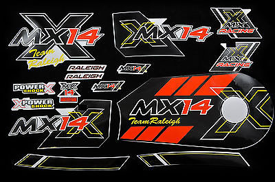 DECAL SET-RALEIGH MX14 STICKER PACK SUIT BIKES & TRIKES  WTFRMX14