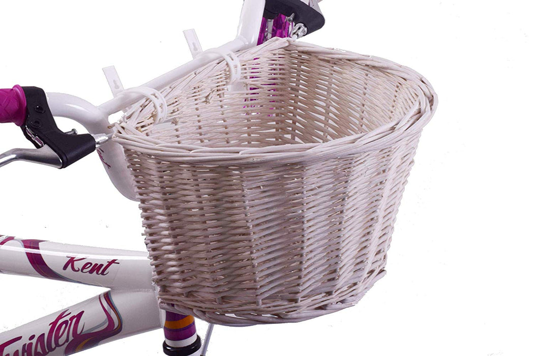 Classic Vintage Style Kiddies Girlie Bike Wicker D-shape Shopping Basket