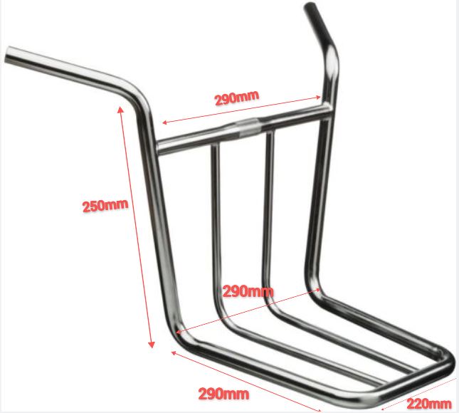 Cordo Front Chrome Carrier Heavy Duty Front Rack With Built In HandleBars