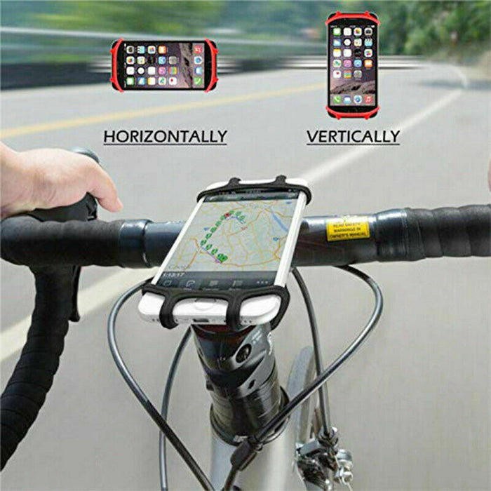 Bicycle Handlebar Smart Phone Holder Elastic Flexible Light Silicon for Prams, Bikes