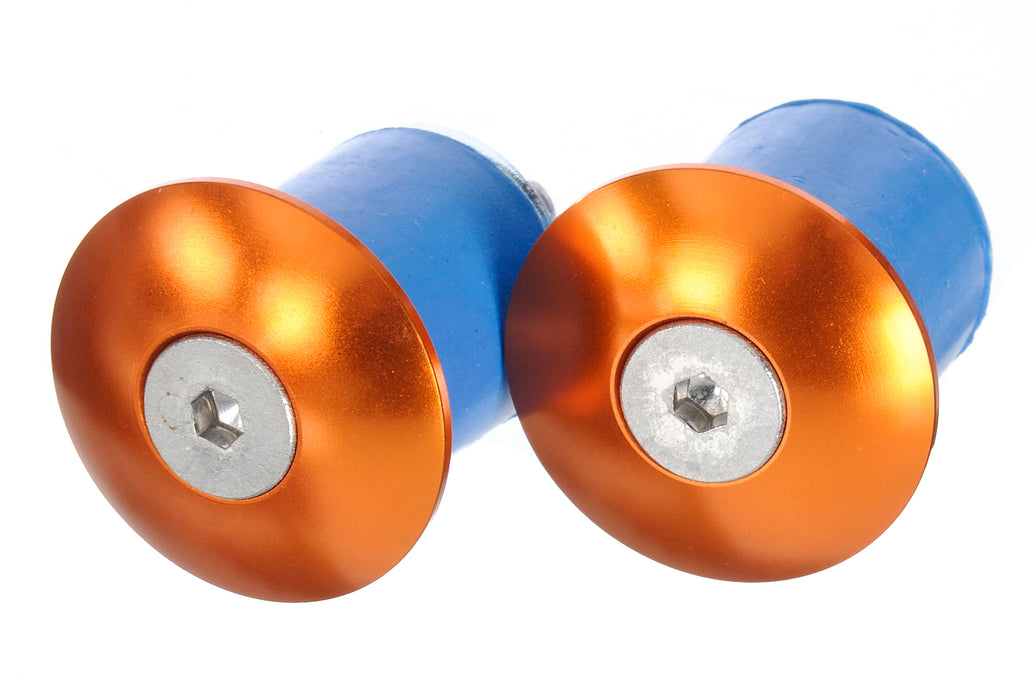 2 Pairs (4 Bar Ends) Alloy Brand-X Screw in Bar End Plugs in Orange