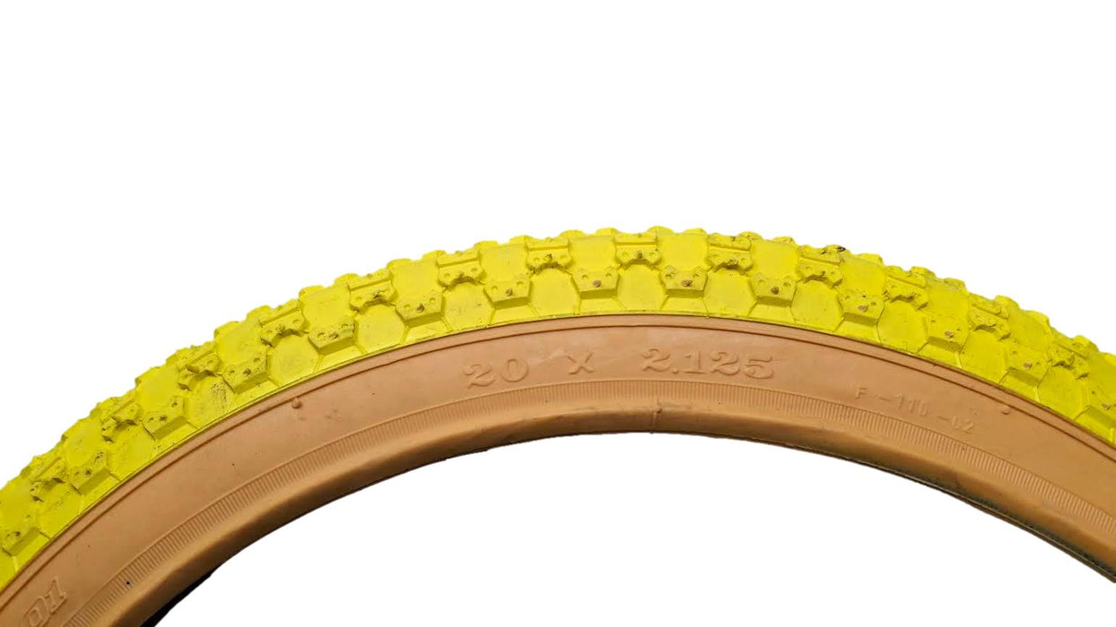 20 x 2.125 Yellow Amberwall Comp 3 (iii) BMX Raleigh Burner - Tyre Or Tubes