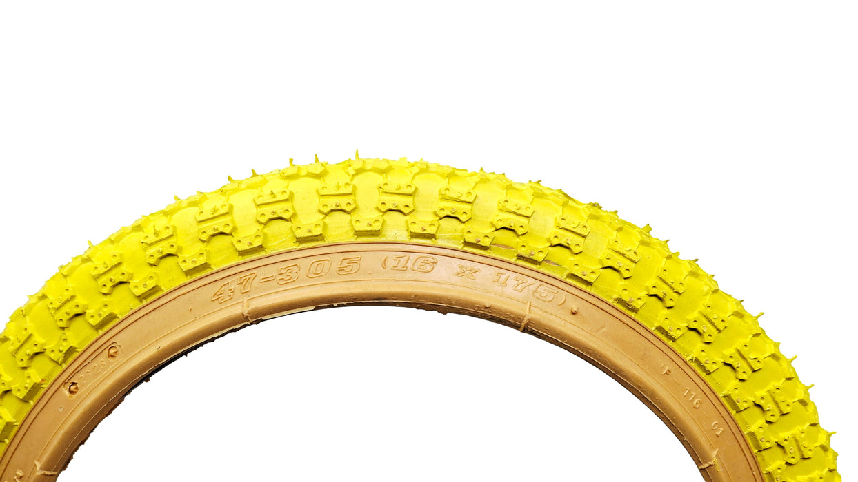 16" Yellow Amberwall Comp 3 Style 16 x 1.75 (47-305) BMX Bike Tyre / Mini Burner