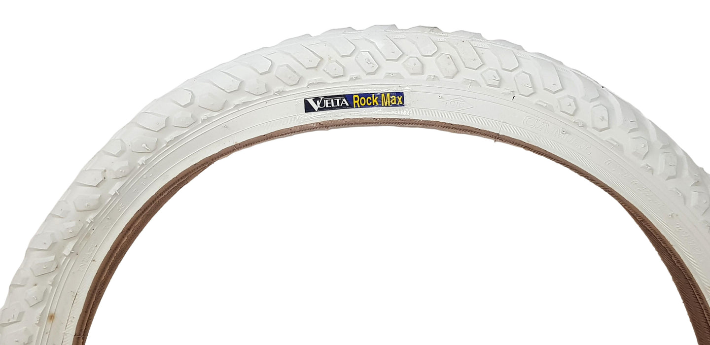 Pair Vuelta Rock 20" X 1.75" White Mtb Kids Bike Tyres Bargain Clearance Price