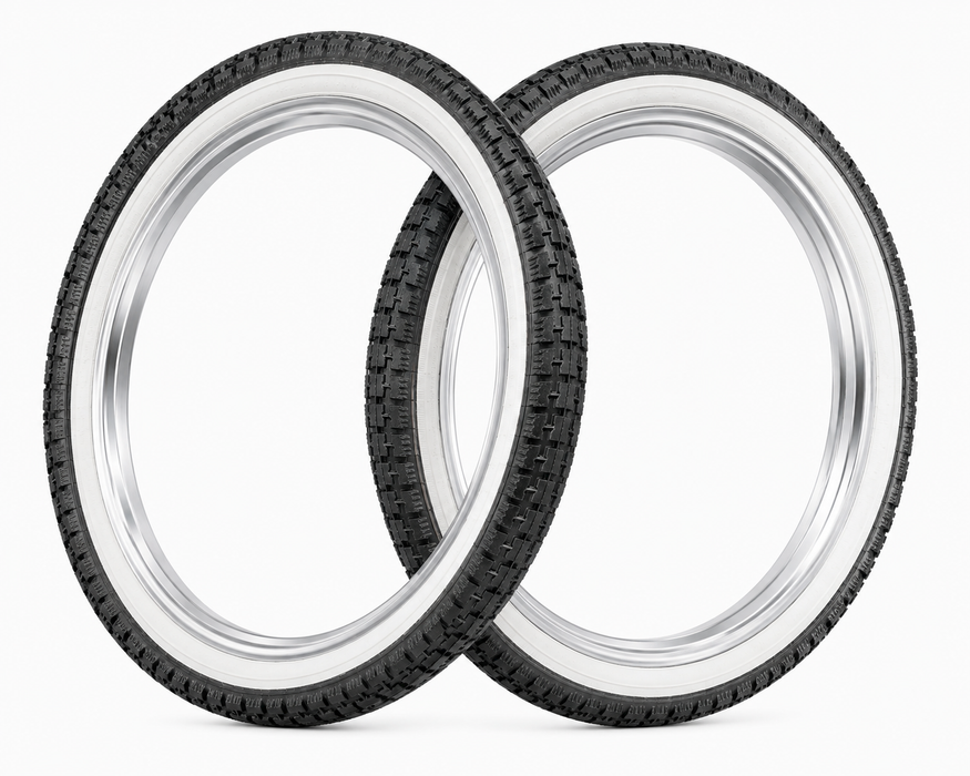 Rare Hard To Find 14 x 1 3/8 (37 - 298) White Wall New Bike Tyres Or Tubes