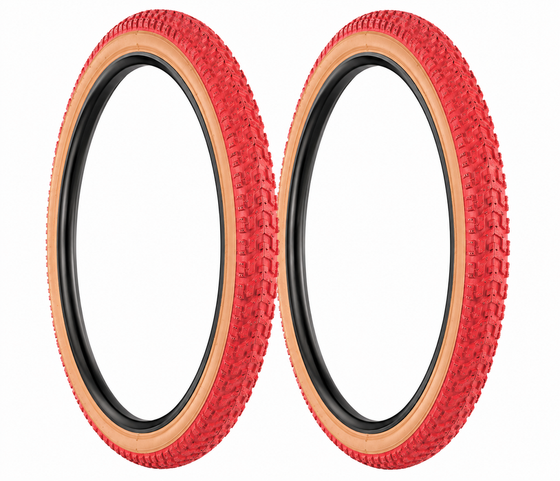 Snakebelly 20 x 2.125 Old School BMX Bike "Snake Belly" Tyre Red Amberwall