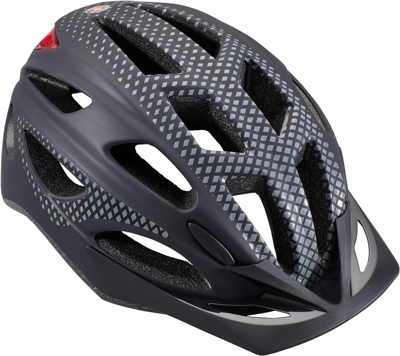 Schwinn Beam LED Lighted Adult Black Bike Helmet 58-61cm , Reflective Design