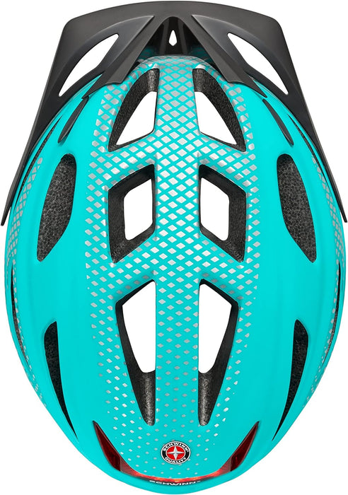 Schwinn Beam LED Lighted Adult Teal Bike Helmet 58-61cm , Reflective Design