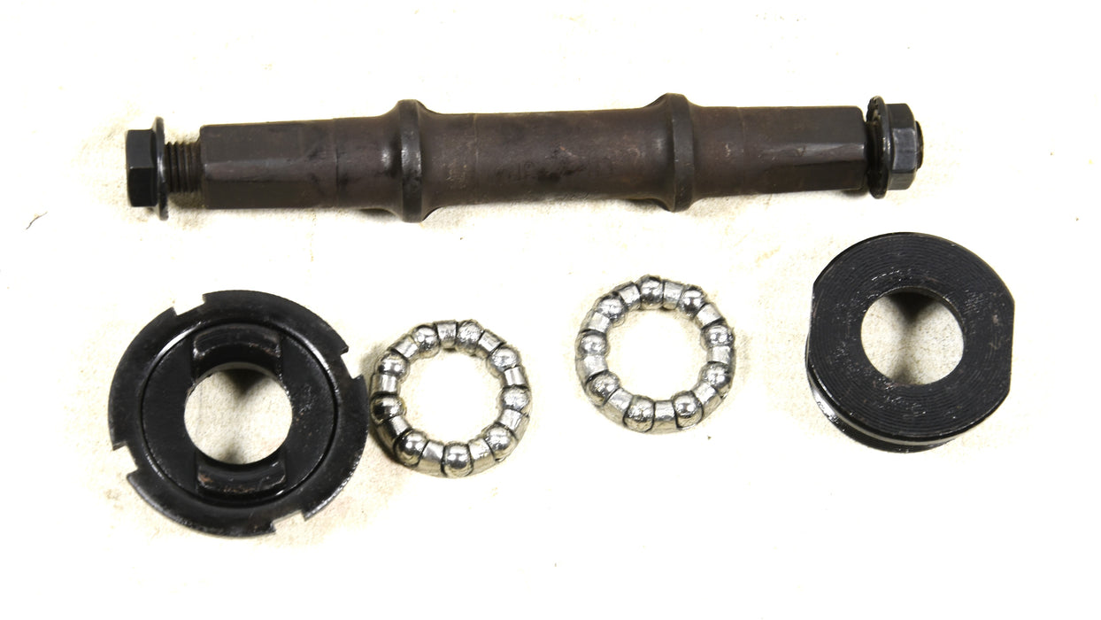 3P BOTTOM BRACKET AXLE SET COMPLETE WITH CUPS & QUALITY BEARING SET THREADED NEW