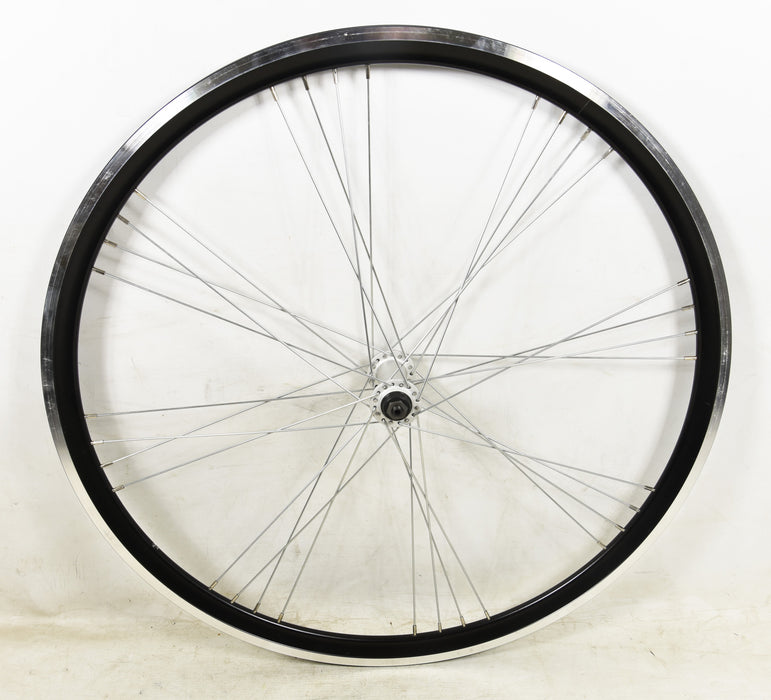 FRONT 700c 28 622x19c HYBRID WHEEL BLACK DEEP SECTION 8x4 RIM SPOKE