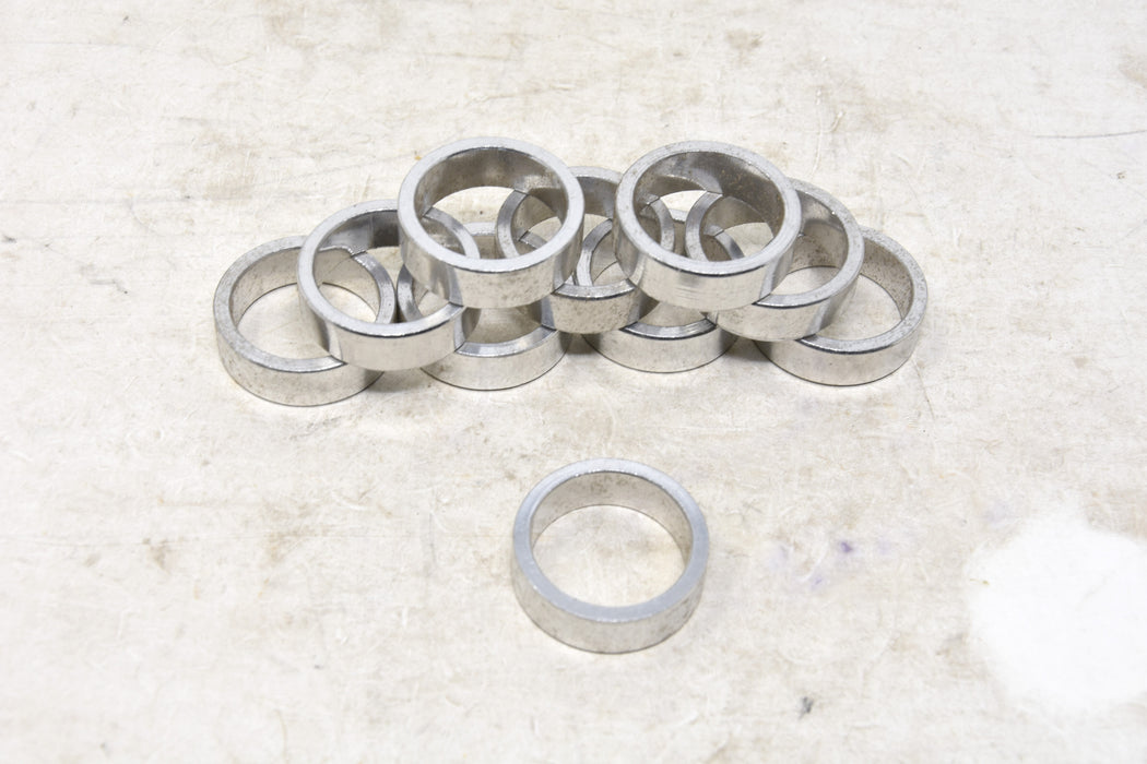 10 x AHEAD HEADSET SPACERS 1" 25.4mm FORK STEERER 10mm ALLOY WASHERS SILVER