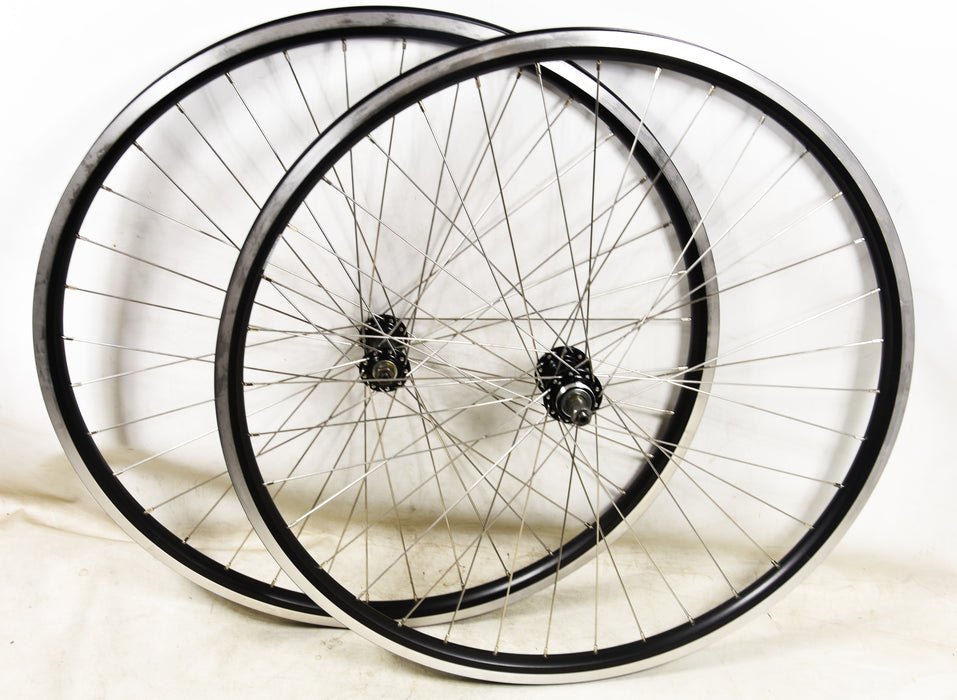 Wall Rims 700c WHEELS 5, 6 7 SPEED DOUBLE WALL BLACK RIM QUICK RELEASE HUBS HYBR