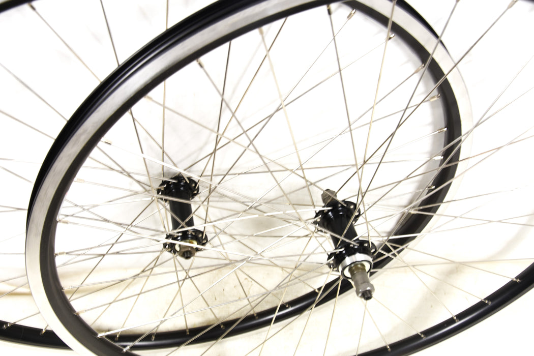 Double Walled Rims 700c WHEELS 5, 6 7 SPEED DOUBLE WALL BLACK RIM QUICK RELEASE HUBS HYBR