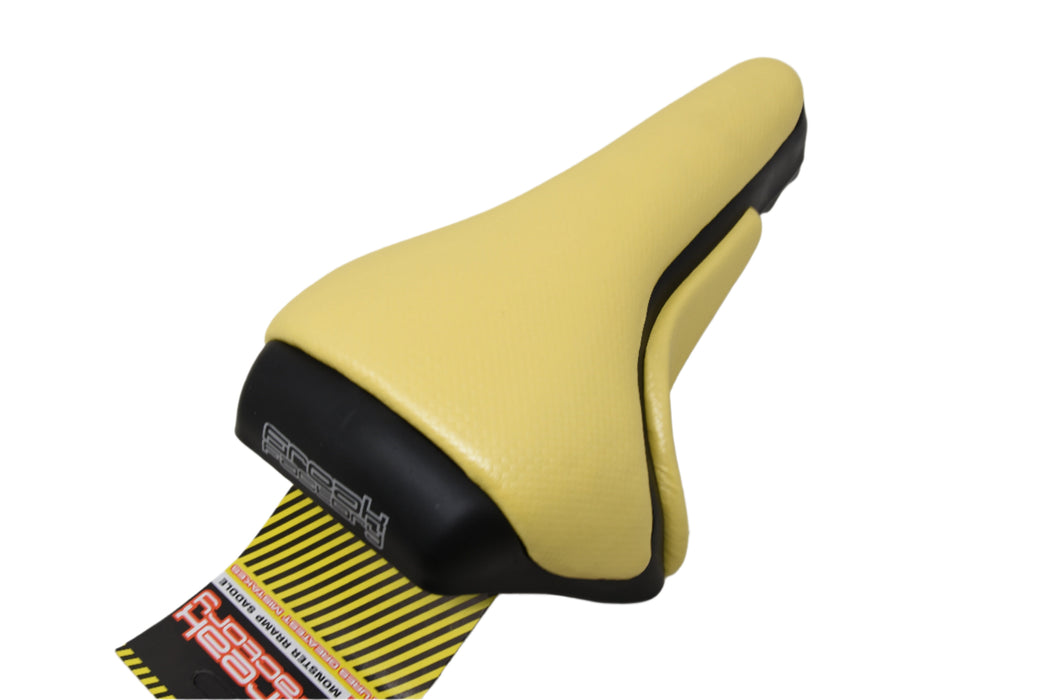 Yellow BMX Freak Factory Monster Ramp Seat Saddle Suit Any BMX & Grab Hand Grip