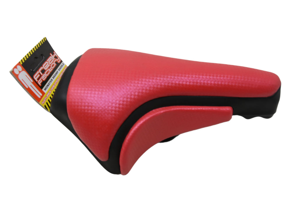 Red BMX Freak Factory Monster Ramp Seat Saddle Suit Any BMX Grab Hand Grip