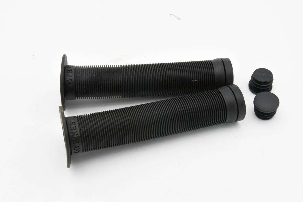 Pair GT Bike Long Open end Flanged Soft Handlebar Grips BMX Bike 150mm black