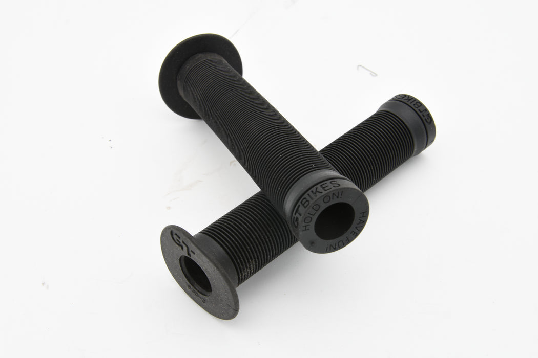 Pair GT Bike Long Open end Flanged Soft Handlebar Grips BMX Bike 150mm black