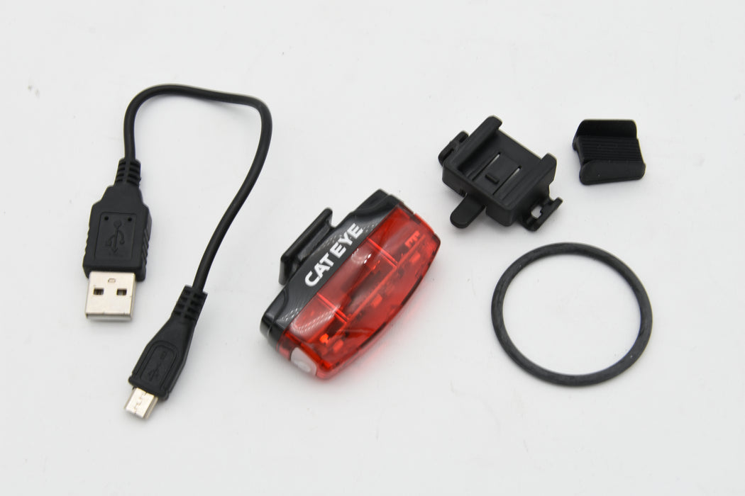Cateye Rapid Micro USB Rechargeable Rear Bike 3 LED Light 15 Lumens
