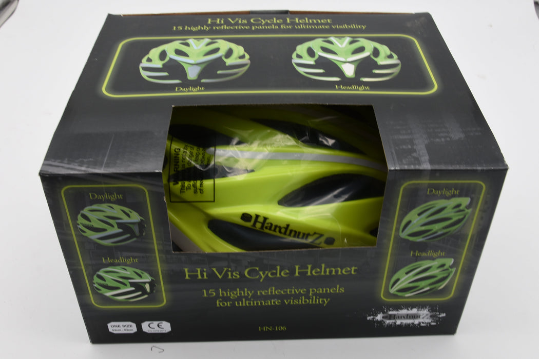 Road Bike Helmet - Hi Vis, Yellow | HN106 One Size 54cm - 62cm | Adults & Kids | Sportive, Racing, Training & Casual Bicycle Riders | Lightweight  Reflective Panels | EU & UKCA Certified