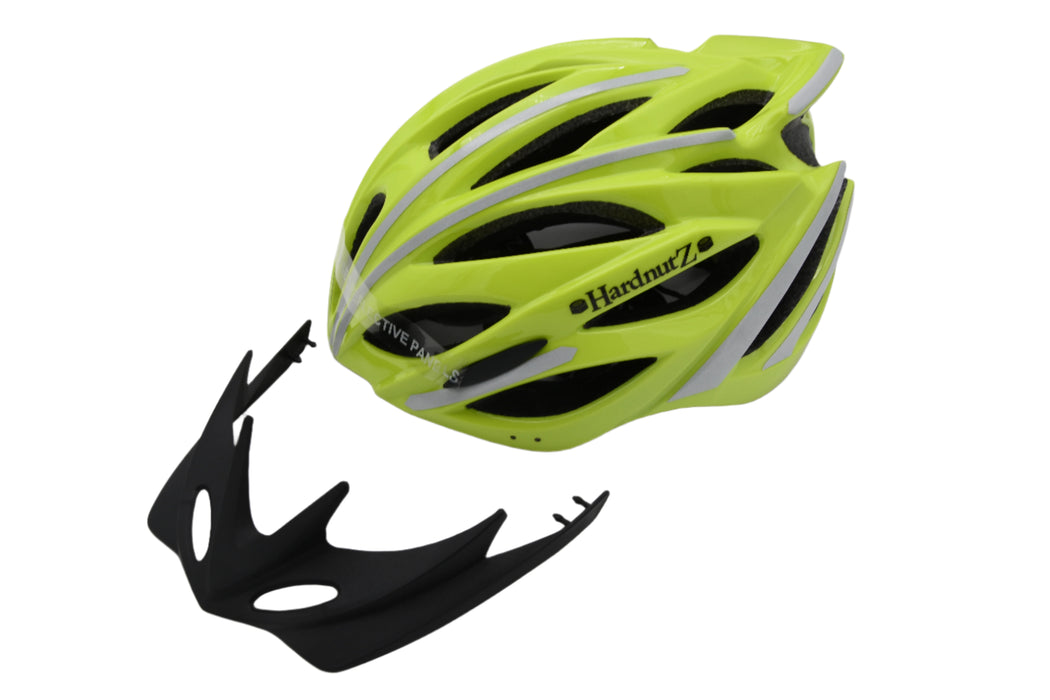 Road Bike Helmet - Hi Vis, Yellow | HN106 One Size 54cm - 62cm | Adults & Kids | Sportive, Racing, Training & Casual Bicycle Riders | Lightweight  Reflective Panels | EU & UKCA Certified