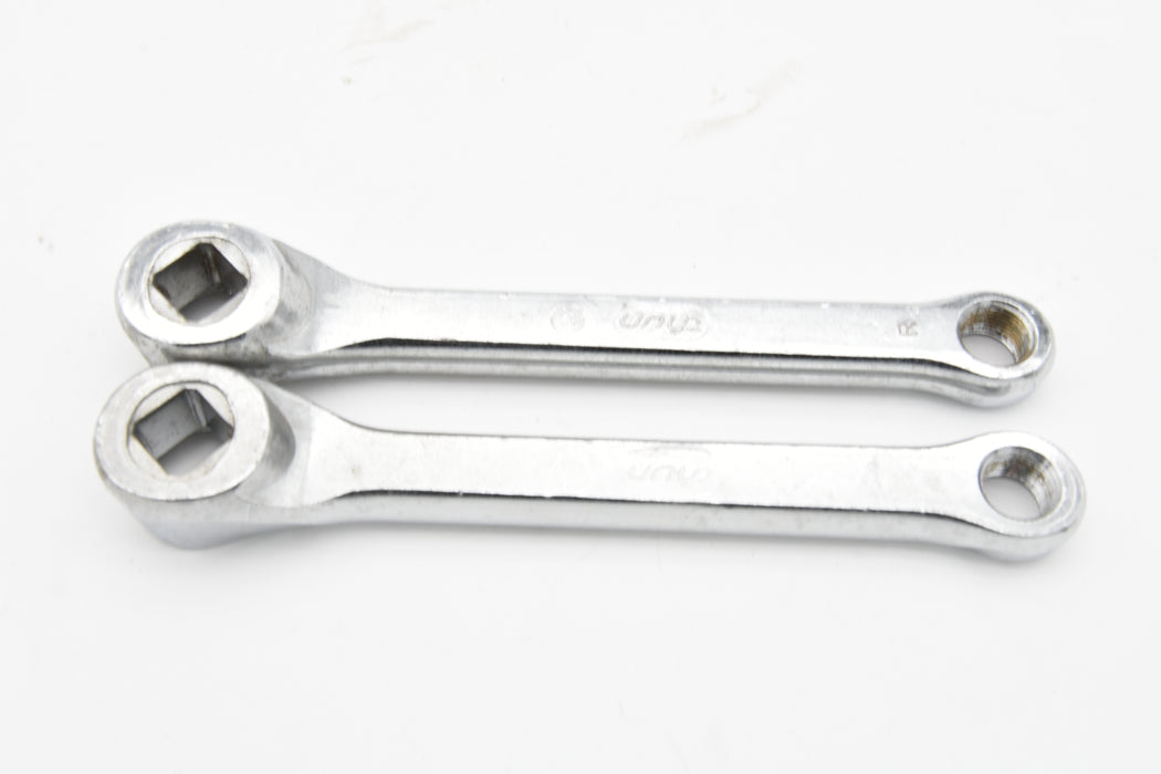 PAIR 6" UNI CYCLE CRANK ARMS 150mm CHROME STEEL SKIDDER, GO-KART UNICYCLE ETC ISO AXLE
