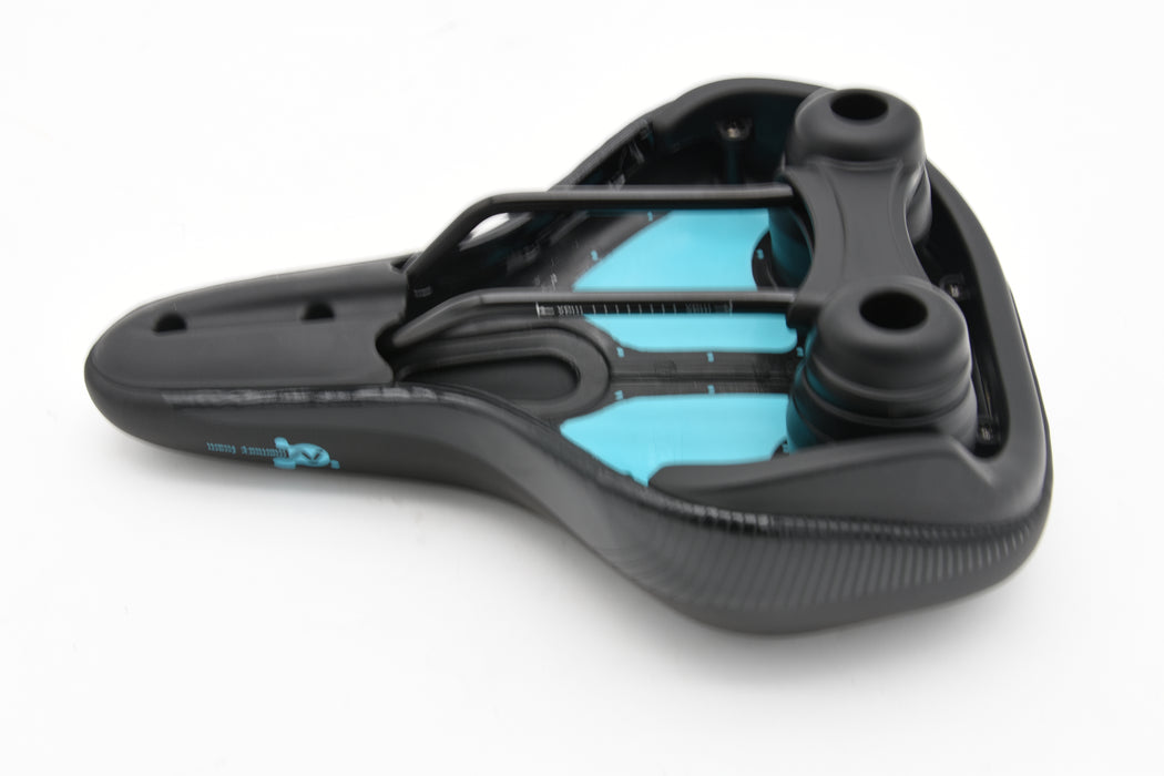 DDK DD-053M Adult Bike Saddle Quality Comfort Plus Memory Foam Padded Seat 270mm x 185mm Black/Blue