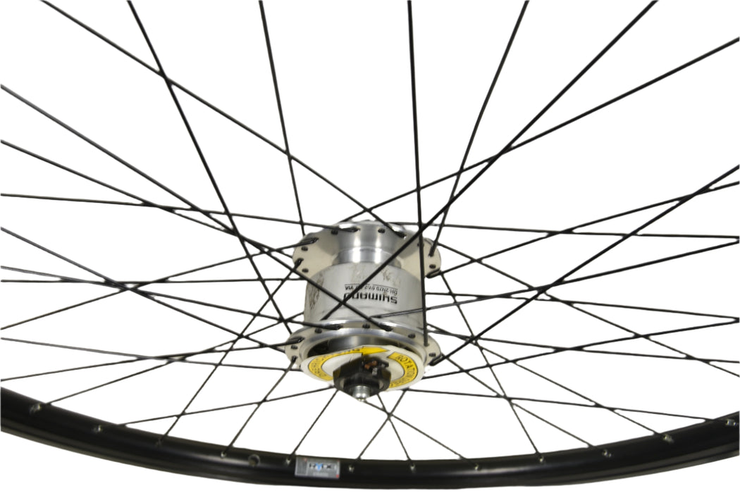 700c (28")SHIMANO DH-2N70 DYNAMO HUB FRONT WHEEL RIM 622-19 BLACK (RIM BRAKE)