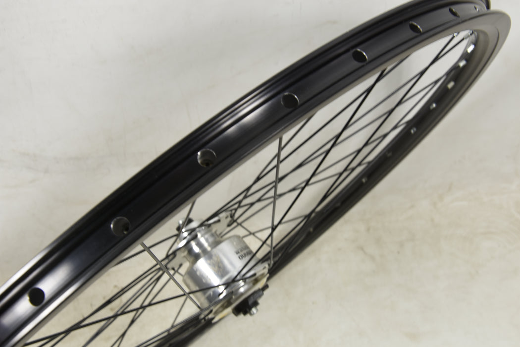 700c (28")SHIMANO DH-2N70 DYNAMO HUB FRONT WHEEL RIM 622-19 BLACK (RIM BRAKE)