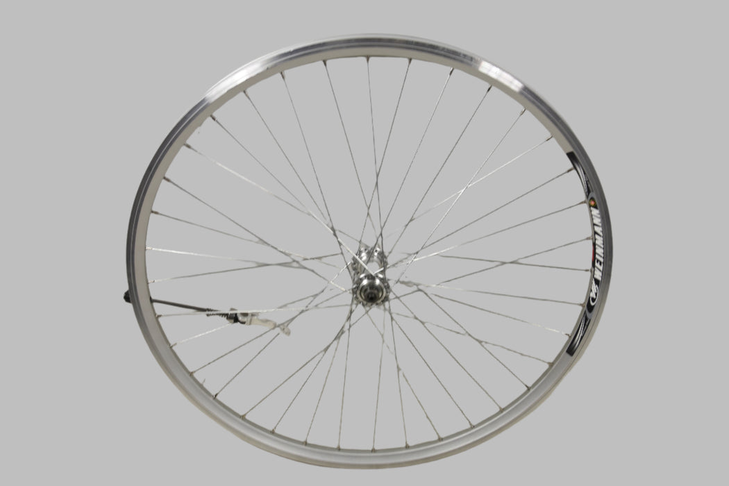 MTB FRONT WHEEL 26 x 1.75 (559x19) WEINMANN ZAC2000 DUAL WALL RIM QUICK RELEASE HUB SILVER