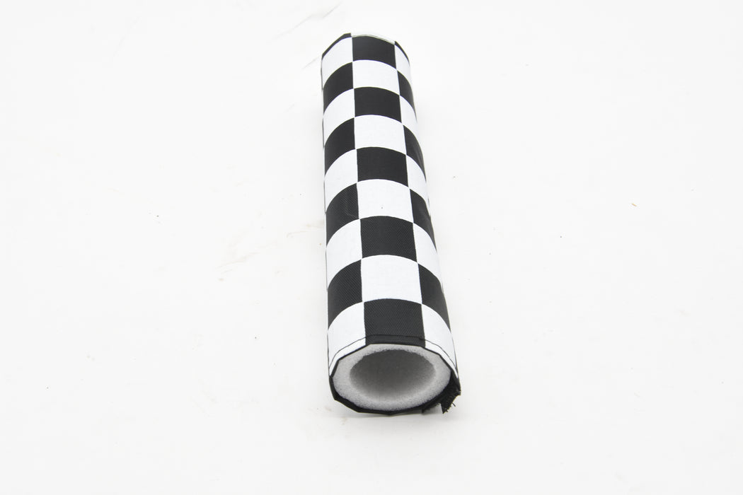 BMX Black & White Chequered Frame Pad Old School Modern Bmx 9" 230mm
