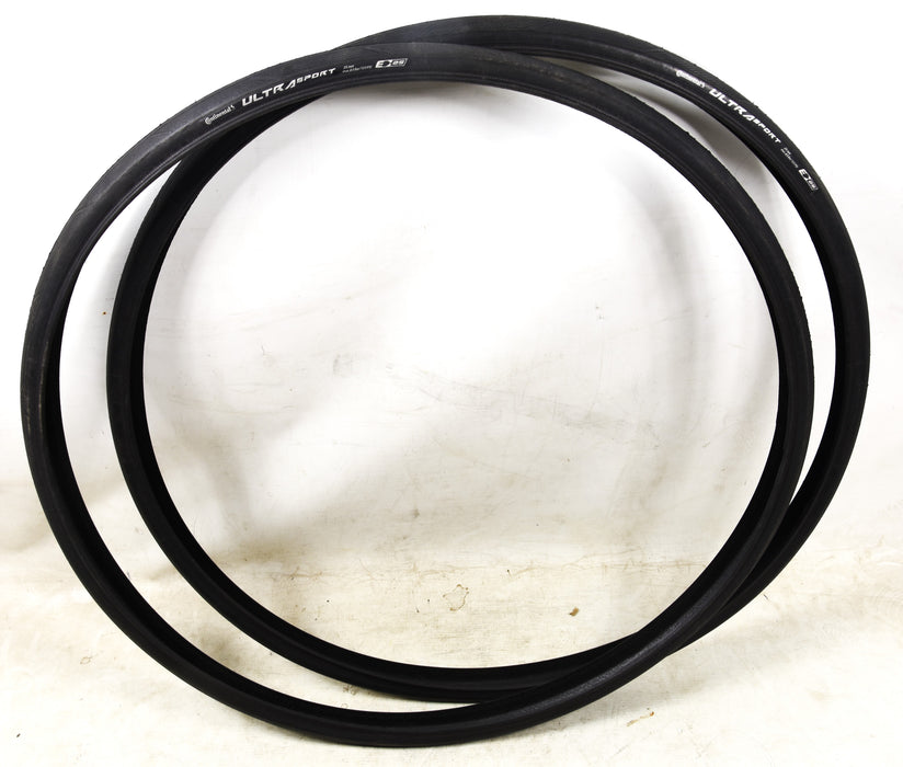 PAIR (2) CONTINENTAL ULTRA SPORT 700 x 25c CLINCHER ROAD BIKE TYRE (WIRED) E-BIKE E25