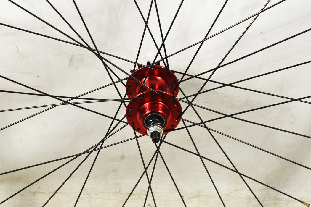 Pair White 700c Fixie Flip Flop Wheels Sealed Bearing Hubs Weinmann DP18 Rims