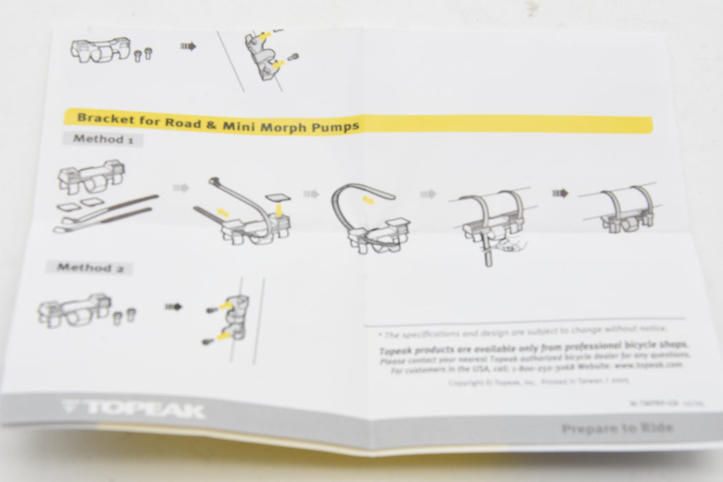 Topeak Bike Pump Mount Mounting Bracket Kit Road & Mini Morph Pumps 23mm Diameter
