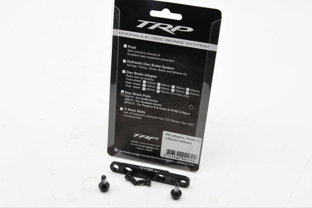 TRP F5 Fork Flat Bike Disc Mount Adapter Bracket 160mm 140mm Rotor + Bolts
