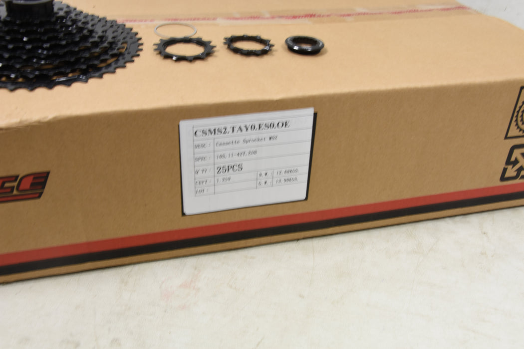 Wholesale Job Lot Box of 25 x  Sun Race MS2 11-42T 10 Speed MTB Cassettes - Black Shimano/Sram Compatible Sunrace