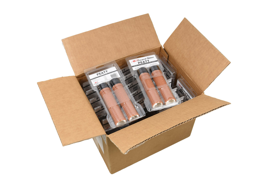 Wholesale job lot of 20 Twenty pairs Lizard Skins Peaty Dual Lock-On Handlebar Grips Gum Colour