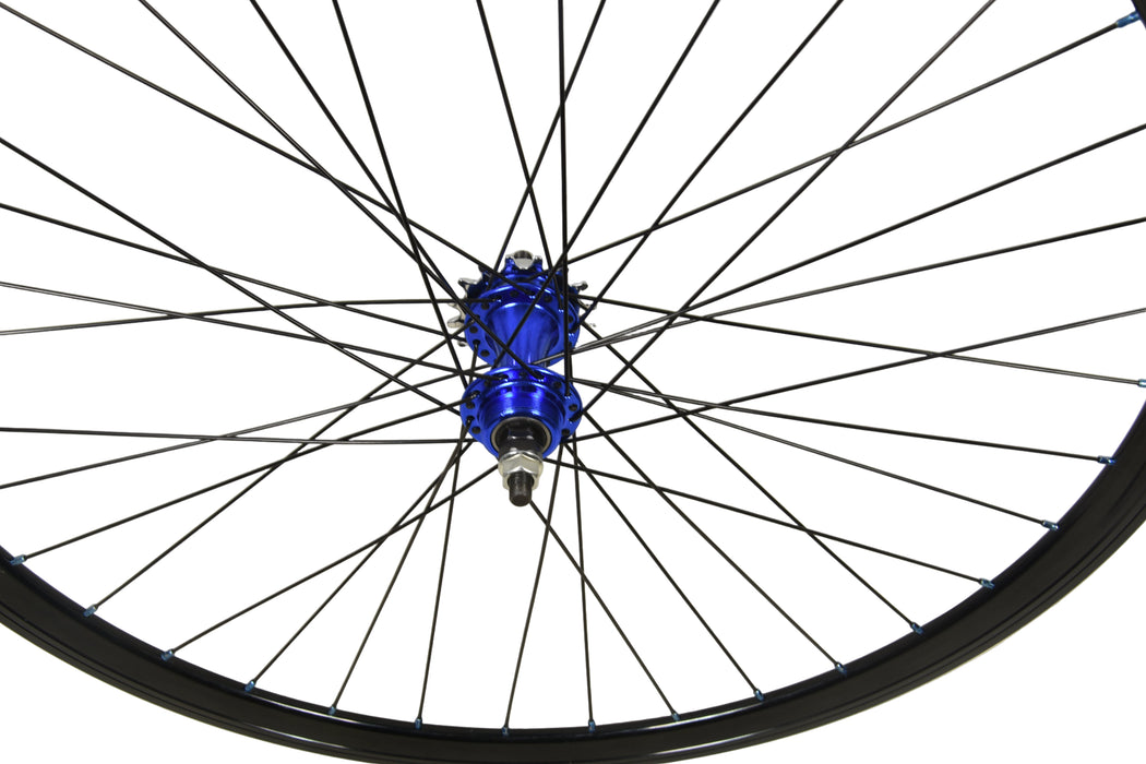 FIXIE NEW 700c FLIP FLOP BLACK 31mm RIM WHEELS 622 - 13 SEALED BLUE HUBS