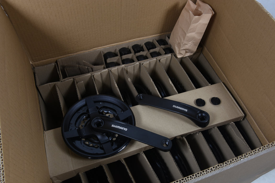 Wholesale Job Lot Box of 20 TWENTY x Shimano Tourney FC-TY301 Triple Chainwheel Chainset - 42/34/24T 175mm With Guard Square Taper