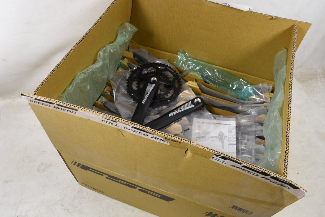 Wholesale Job Lot Box of 20 TWENTY x FSA Tempo Adventure / Gravel Road Bike Double Chainwheel Chainset 48/32 Teeth 172.5mm Crank Arm Black Square Taper