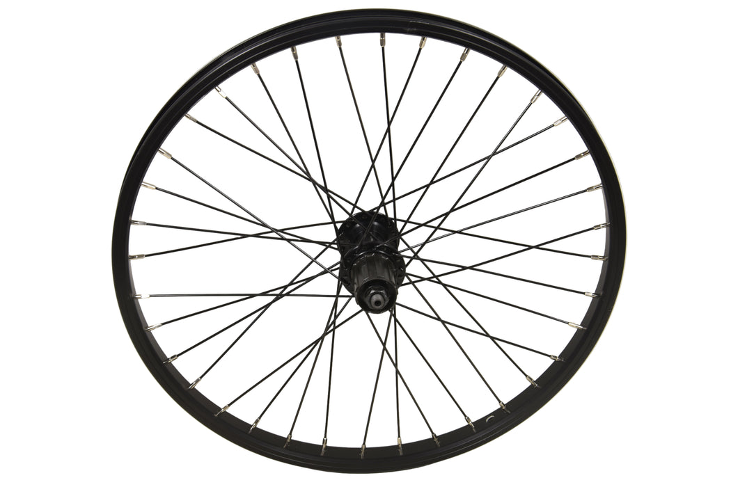 20 X 1.75 Rear Folding Bike MTB Wheel, Black Shimano 8-9 Speed Cassette