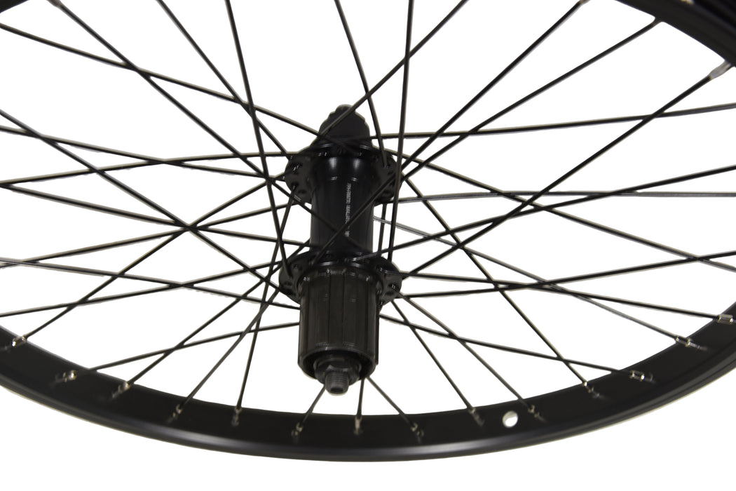 20 X 1.75 Rear Folding Bike MTB Wheel, Black Shimano 8-9 Speed Cassette